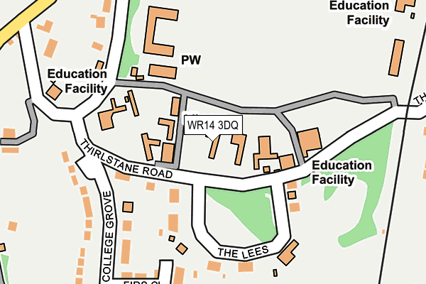 WR14 3DQ map - OS OpenMap – Local (Ordnance Survey) WR14 3DQ map - OS OpenMap – Local (Ordnance Survey)