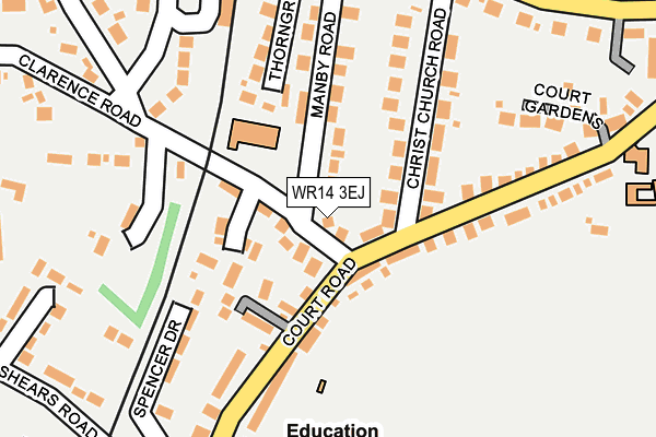 WR14 3EJ map - OS OpenMap – Local (Ordnance Survey) WR14 3EJ map - OS OpenMap – Local (Ordnance Survey)