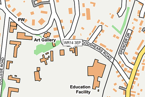 WR14 3EP map - OS OpenMap – Local (Ordnance Survey) WR14 3EP map - OS OpenMap – Local (Ordnance Survey)