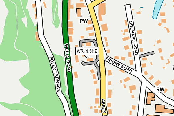 WR14 3HZ map - OS OpenMap – Local (Ordnance Survey) WR14 3HZ map - OS OpenMap – Local (Ordnance Survey)
