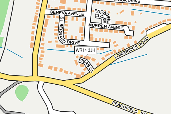 WR14 3JH map - OS OpenMap – Local (Ordnance Survey) WR14 3JH map - OS OpenMap – Local (Ordnance Survey)