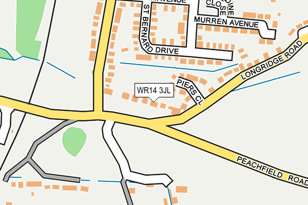WR14 3JL map - OS OpenMap – Local (Ordnance Survey) WR14 3JL map - OS OpenMap – Local (Ordnance Survey)