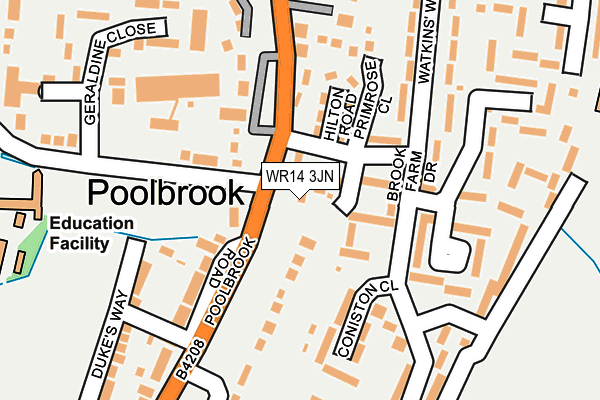 WR14 3JN map - OS OpenMap – Local (Ordnance Survey) WR14 3JN map - OS OpenMap – Local (Ordnance Survey)