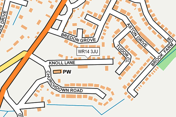WR14 3JU map - OS OpenMap – Local (Ordnance Survey)