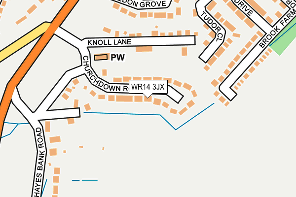 WR14 3JX map - OS OpenMap – Local (Ordnance Survey) WR14 3JX map - OS OpenMap – Local (Ordnance Survey)