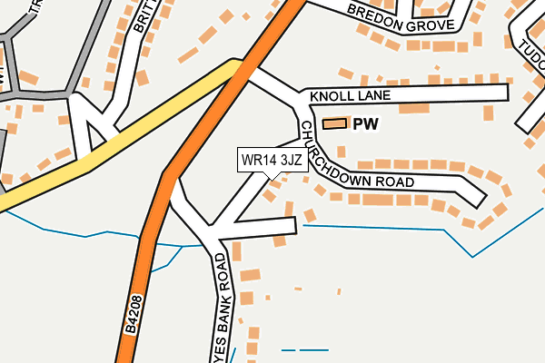 WR14 3JZ map - OS OpenMap – Local (Ordnance Survey)