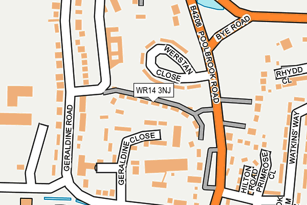WR14 3NJ map - OS OpenMap – Local (Ordnance Survey) WR14 3NJ map - OS OpenMap – Local (Ordnance Survey)