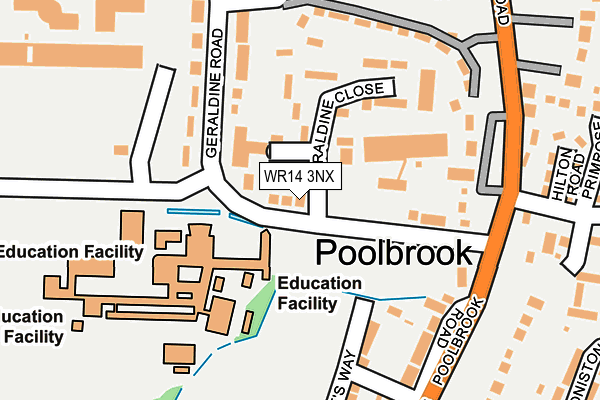 WR14 3NX map - OS OpenMap – Local (Ordnance Survey) WR14 3NX map - OS OpenMap – Local (Ordnance Survey)