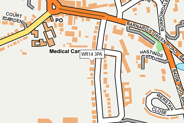 WR14 3PA map - OS OpenMap – Local (Ordnance Survey) WR14 3PA map - OS OpenMap – Local (Ordnance Survey)
