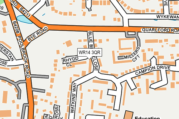WR14 3QR map - OS OpenMap – Local (Ordnance Survey) WR14 3QR map - OS OpenMap – Local (Ordnance Survey)
