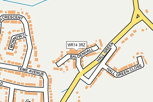 WR14 3RZ map - OS OpenMap – Local (Ordnance Survey) WR14 3RZ map - OS OpenMap – Local (Ordnance Survey)