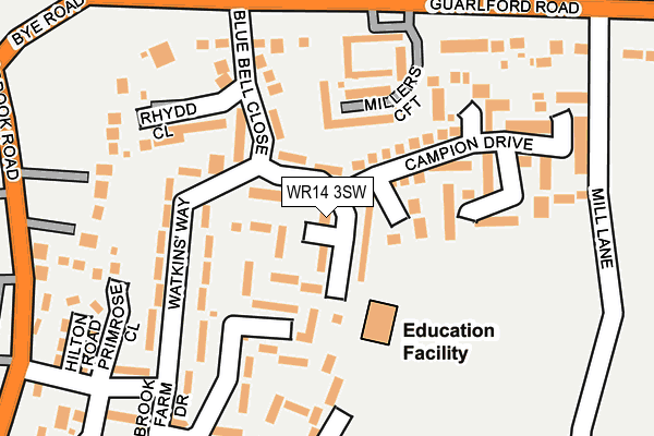 WR14 3SW map - OS OpenMap – Local (Ordnance Survey) WR14 3SW map - OS OpenMap – Local (Ordnance Survey)