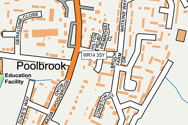 WR14 3SY map - OS OpenMap – Local (Ordnance Survey) WR14 3SY map - OS OpenMap – Local (Ordnance Survey)