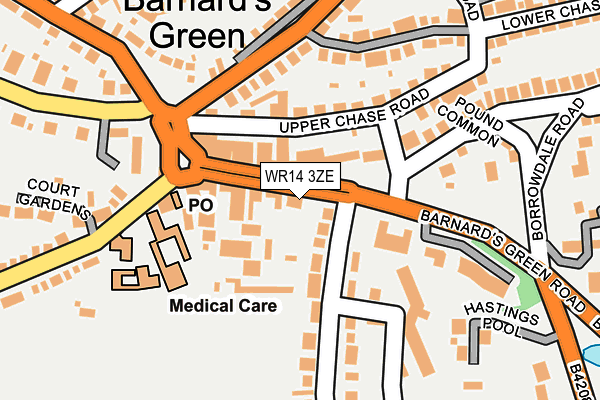 WR14 3ZE map - OS OpenMap – Local (Ordnance Survey) WR14 3ZE map - OS OpenMap – Local (Ordnance Survey)