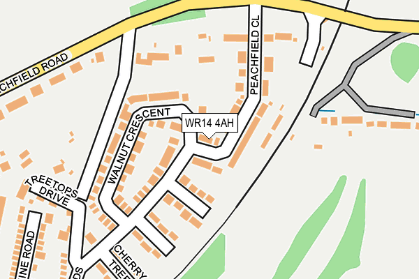 WR14 4AH map - OS OpenMap – Local (Ordnance Survey) WR14 4AH map - OS OpenMap – Local (Ordnance Survey)
