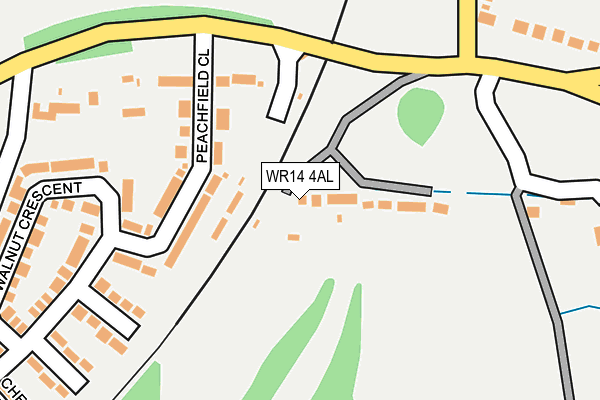 WR14 4AL map - OS OpenMap – Local (Ordnance Survey) WR14 4AL map - OS OpenMap – Local (Ordnance Survey)