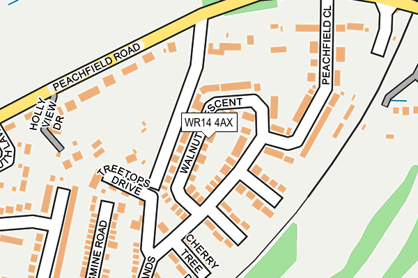 WR14 4AX map - OS OpenMap – Local (Ordnance Survey) WR14 4AX map - OS OpenMap – Local (Ordnance Survey)