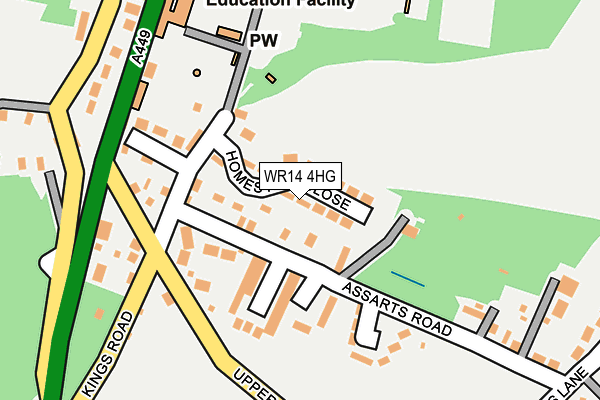 WR14 4HG map - OS OpenMap – Local (Ordnance Survey) WR14 4HG map - OS OpenMap – Local (Ordnance Survey)