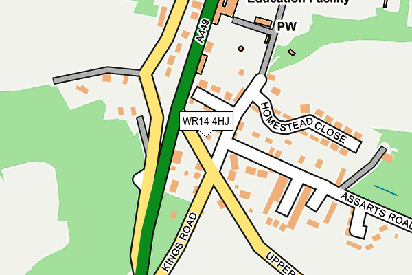 WR14 4HJ map - OS OpenMap – Local (Ordnance Survey) WR14 4HJ map - OS OpenMap – Local (Ordnance Survey)