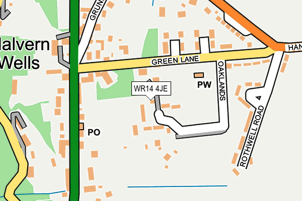 WR14 4JE map - OS OpenMap – Local (Ordnance Survey) WR14 4JE map - OS OpenMap – Local (Ordnance Survey)