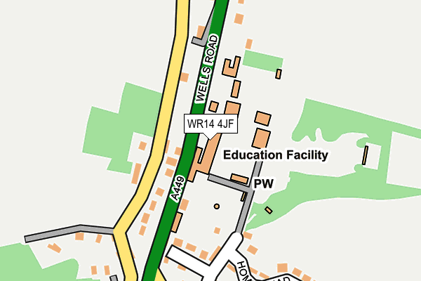 WR14 4JF map - OS OpenMap – Local (Ordnance Survey) WR14 4JF map - OS OpenMap – Local (Ordnance Survey)