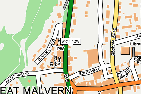 WR14 4QW map - OS OpenMap – Local (Ordnance Survey) WR14 4QW map - OS OpenMap – Local (Ordnance Survey)