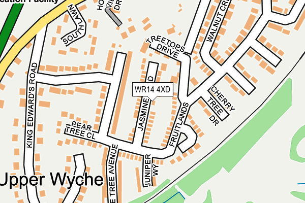 WR14 4XD map - OS OpenMap – Local (Ordnance Survey)