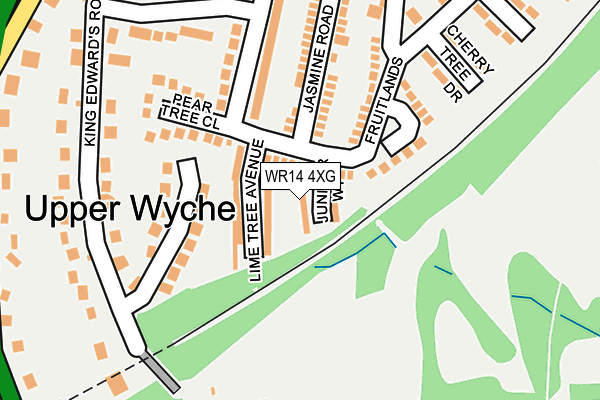 WR14 4XG map - OS OpenMap – Local (Ordnance Survey) WR14 4XG map - OS OpenMap – Local (Ordnance Survey)
