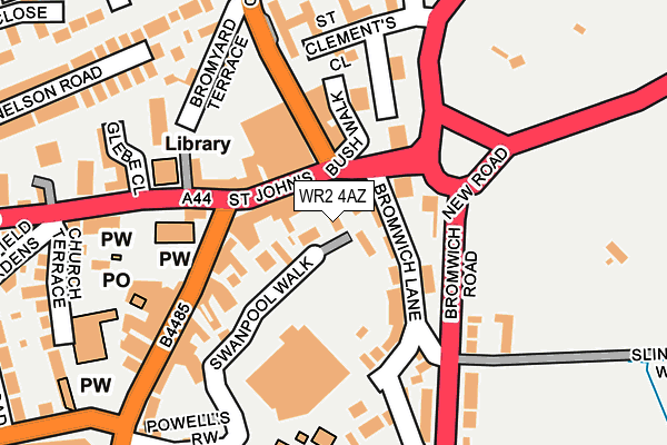 WR2 4AZ map - OS OpenMap – Local (Ordnance Survey) WR2 4AZ map - OS OpenMap – Local (Ordnance Survey)