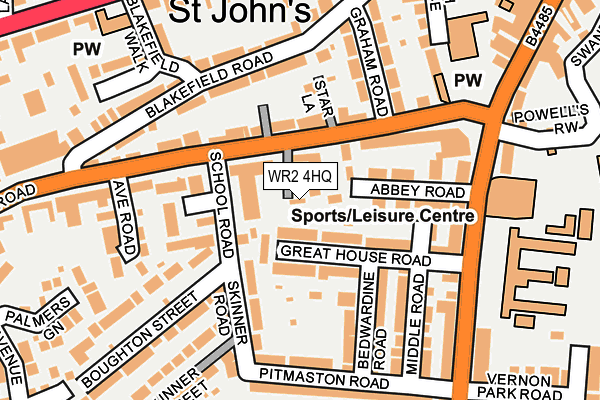 WR2 4HQ map - OS OpenMap – Local (Ordnance Survey)
