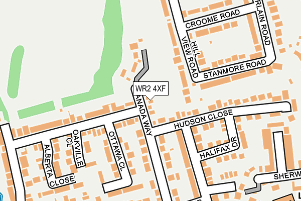WR2 4XF map - OS OpenMap – Local (Ordnance Survey) WR2 4XF map - OS OpenMap – Local (Ordnance Survey)