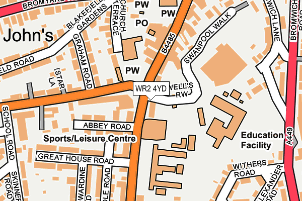 WR2 4YD map - OS OpenMap – Local (Ordnance Survey) WR2 4YD map - OS OpenMap – Local (Ordnance Survey)
