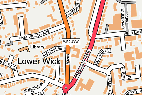 WR2 4YW map - OS OpenMap – Local (Ordnance Survey) WR2 4YW map - OS OpenMap – Local (Ordnance Survey)