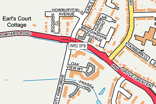 WR2 5FB map - OS OpenMap – Local (Ordnance Survey)