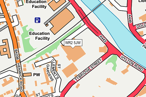 WR2 5JW map - OS OpenMap – Local (Ordnance Survey) WR2 5JW map - OS OpenMap – Local (Ordnance Survey)