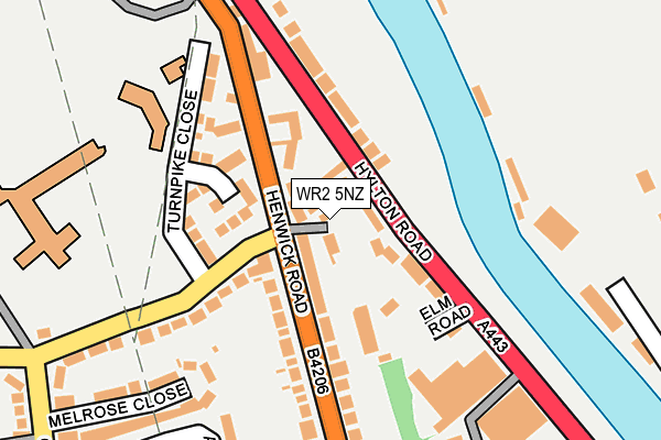 WR2 5NZ map - OS OpenMap – Local (Ordnance Survey) WR2 5NZ map - OS OpenMap – Local (Ordnance Survey)