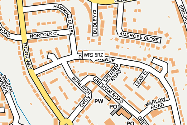 WR2 5RZ map - OS OpenMap – Local (Ordnance Survey) WR2 5RZ map - OS OpenMap – Local (Ordnance Survey)