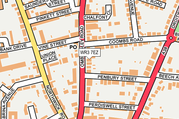 WR3 7EZ map - OS OpenMap – Local (Ordnance Survey) WR3 7EZ map - OS OpenMap – Local (Ordnance Survey)