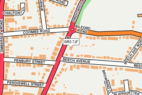 WR3 7JF map - OS OpenMap – Local (Ordnance Survey) WR3 7JF map - OS OpenMap – Local (Ordnance Survey)