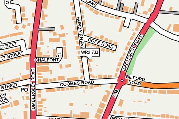 WR3 7JJ map - OS OpenMap – Local (Ordnance Survey) WR3 7JJ map - OS OpenMap – Local (Ordnance Survey)
