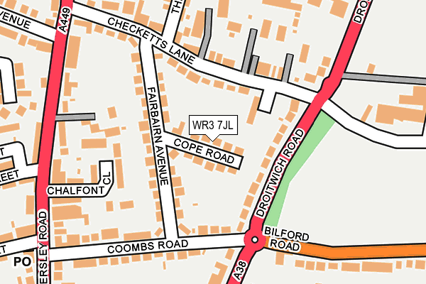 WR3 7JL map - OS OpenMap – Local (Ordnance Survey) WR3 7JL map - OS OpenMap – Local (Ordnance Survey)