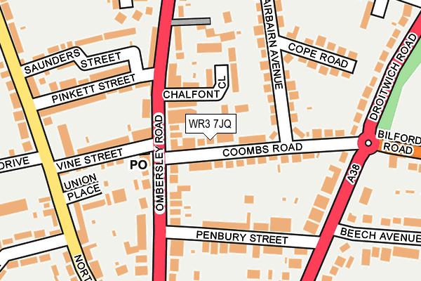 WR3 7JQ map - OS OpenMap – Local (Ordnance Survey) WR3 7JQ map - OS OpenMap – Local (Ordnance Survey)