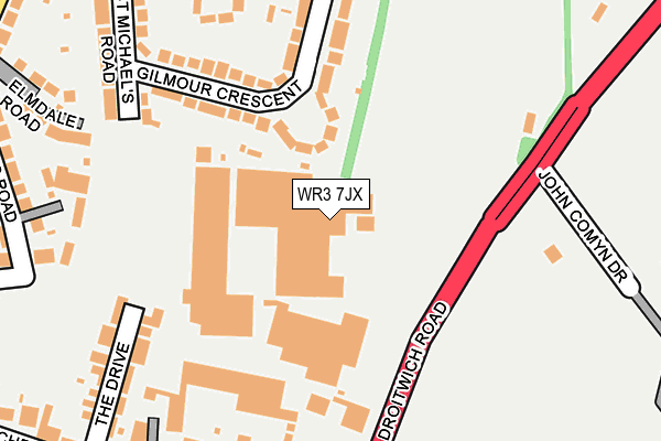 WR3 7JX map - OS OpenMap – Local (Ordnance Survey) WR3 7JX map - OS OpenMap – Local (Ordnance Survey)