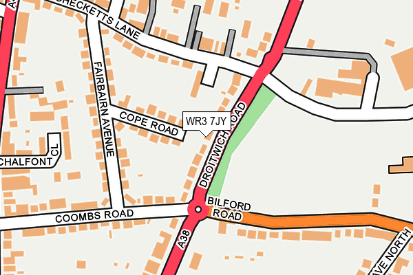 WR3 7JY map - OS OpenMap – Local (Ordnance Survey) WR3 7JY map - OS OpenMap – Local (Ordnance Survey)