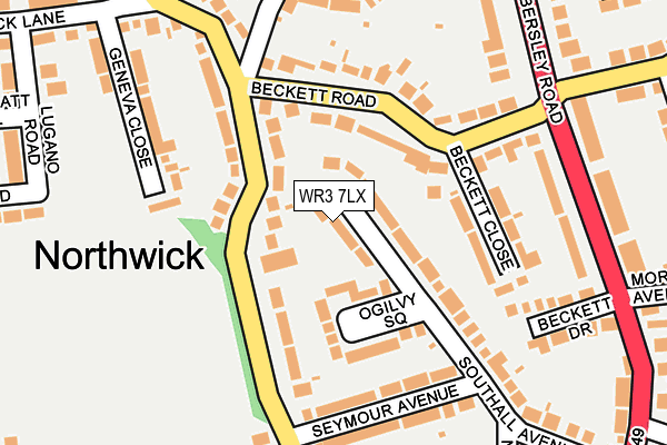WR3 7LX map - OS OpenMap – Local (Ordnance Survey) WR3 7LX map - OS OpenMap – Local (Ordnance Survey)