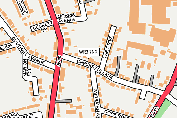 WR3 7NX map - OS OpenMap – Local (Ordnance Survey) WR3 7NX map - OS OpenMap – Local (Ordnance Survey)