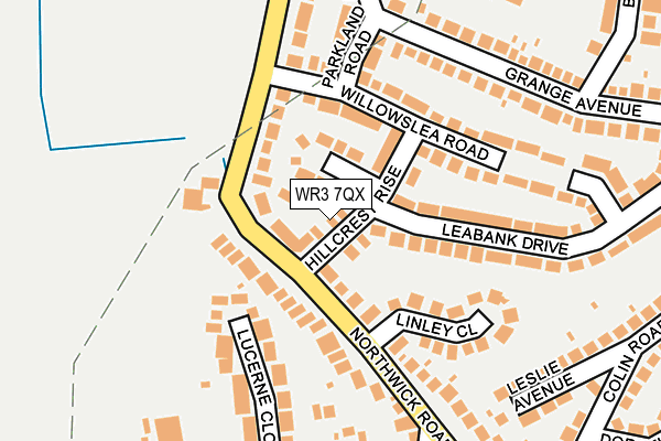 WR3 7QX map - OS OpenMap – Local (Ordnance Survey) WR3 7QX map - OS OpenMap – Local (Ordnance Survey)