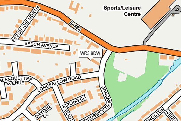 WR3 8DW map - OS OpenMap – Local (Ordnance Survey)