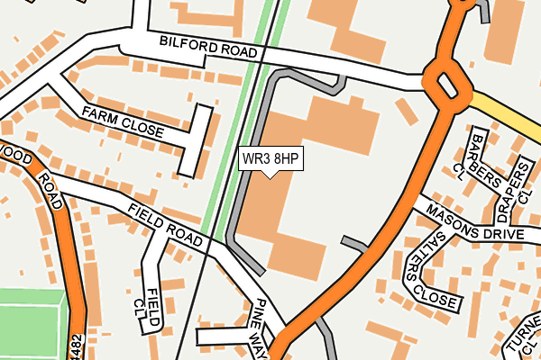 WR3 8HP map - OS OpenMap – Local (Ordnance Survey) WR3 8HP map - OS OpenMap – Local (Ordnance Survey)