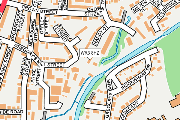 WR3 8HZ map - OS OpenMap – Local (Ordnance Survey) WR3 8HZ map - OS OpenMap – Local (Ordnance Survey)